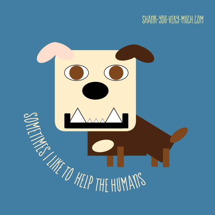 A cartoon graphic of Lola the bulldog