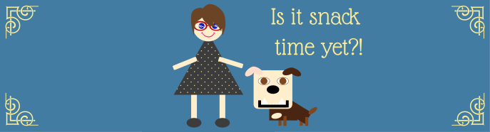 Is it snack time yet?! (shown with a cartoon of Heather and Lola)