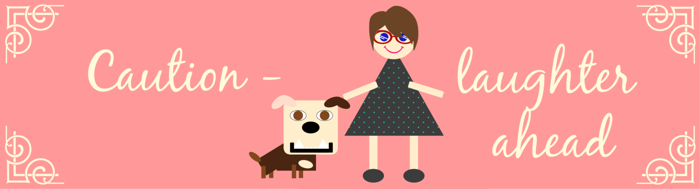 Caution, laughter ahead. (shown with a cartoon of Heather and Lola)