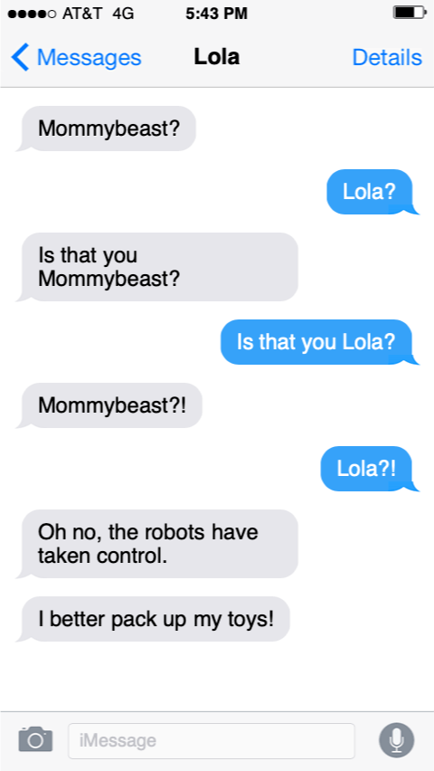 Text messages from Lola the English bulldog