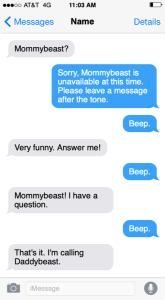 Text messages from Lola the English bulldog