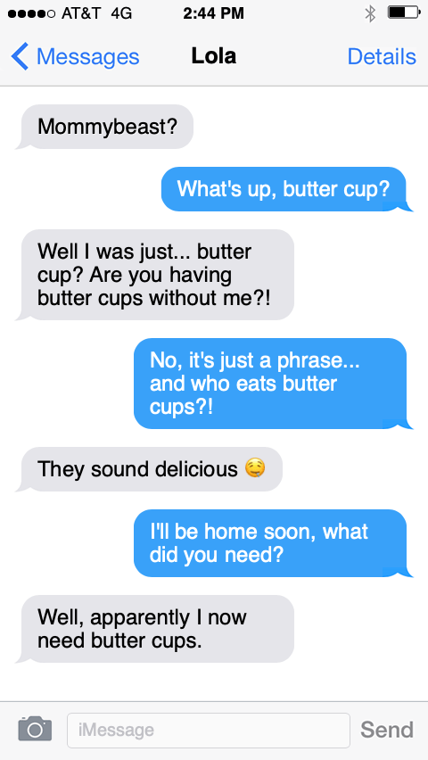 Text messages from Lola the English bulldog